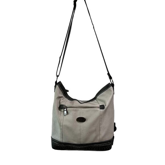 boc Handbags - BOC Born Concepts Gray Faux Leather Shoulder/Crossbody Convertible Bag Travel